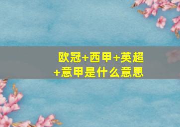 欧冠 西甲 英超 意甲是什么意思